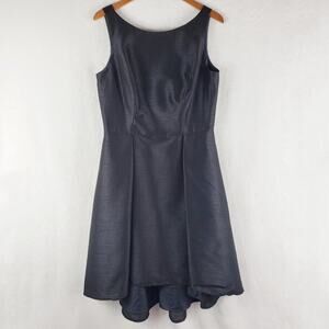 ALFRED SUNG Dress Women 14 Black High Low Sleeveless Silk Look dress. NWT D708